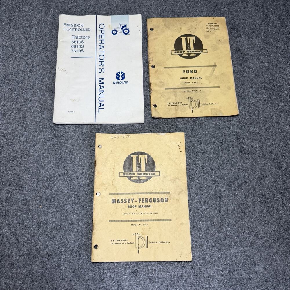 Shop Manual for I&T Tractor, Ford, & New Holland Tractors Information Books Info